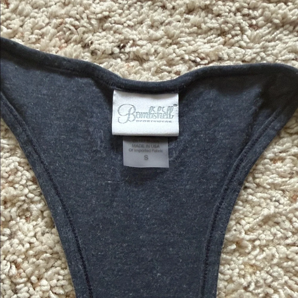 Bombshell Low Cut Navy Racerback Tank - Picture 5 of 5